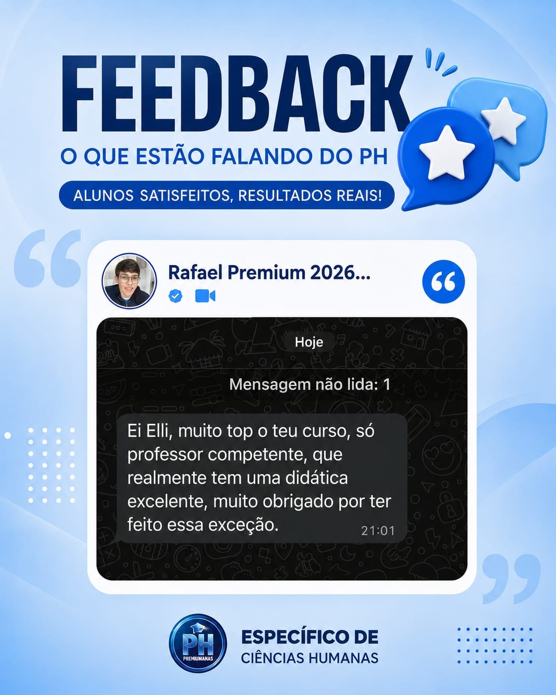Depoimento de aluno da ProHumanas