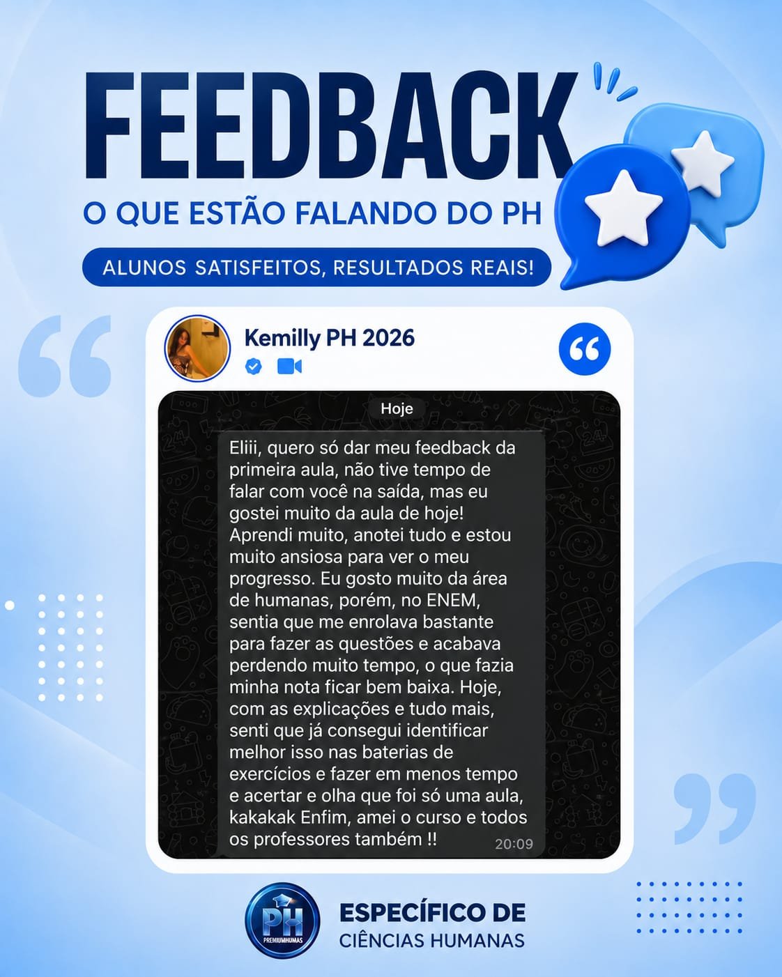 Depoimento de aluna da ProHumanas